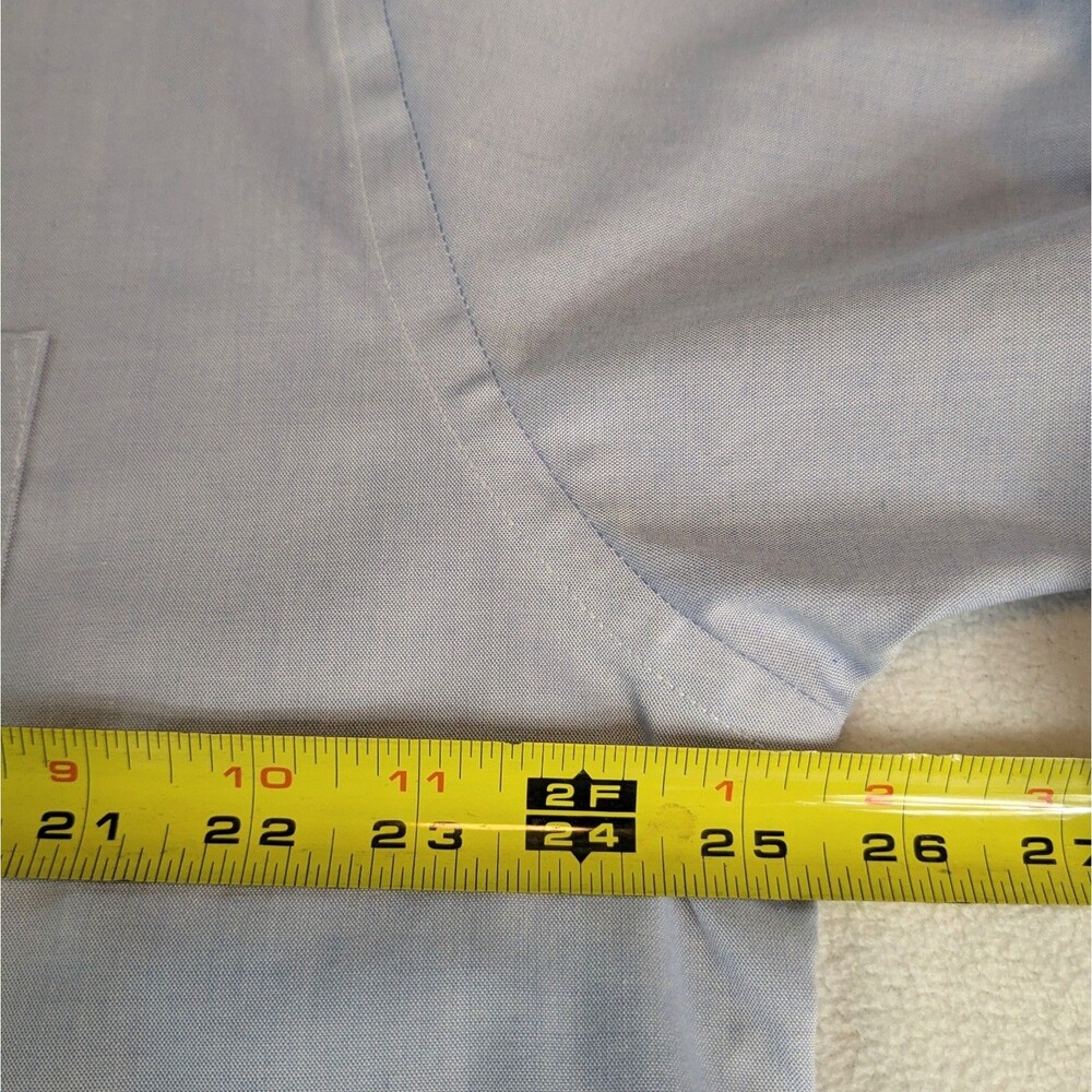 Meeting Street Men's Dress Shirt 16.5 32/33 Blue Wrinkle Resistant Long Sleeve - Picture 7 of 9